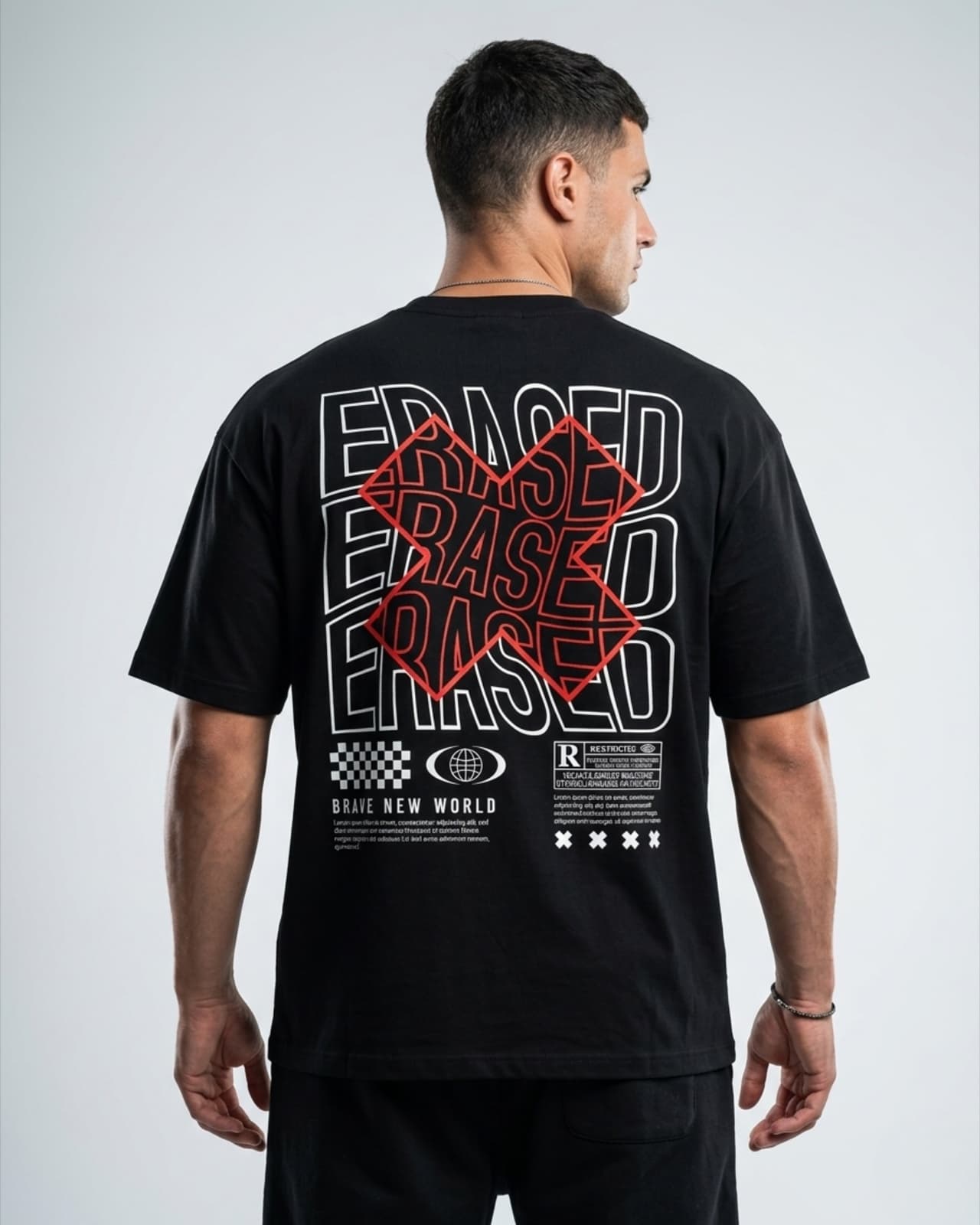 Erased T-shirt in black